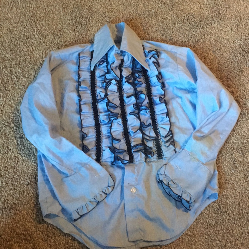 Vintage blue tuxedo shirt